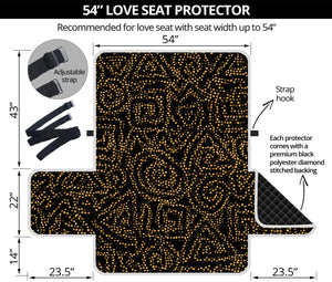 Black And Gold African Afro Print Loveseat Protector