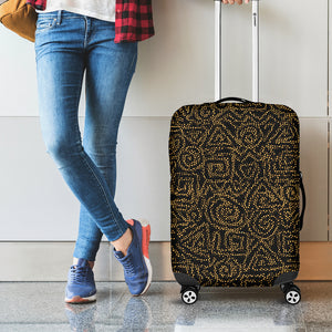 Black And Gold African Afro Print Luggage Cover