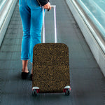 Black And Gold African Afro Print Luggage Cover
