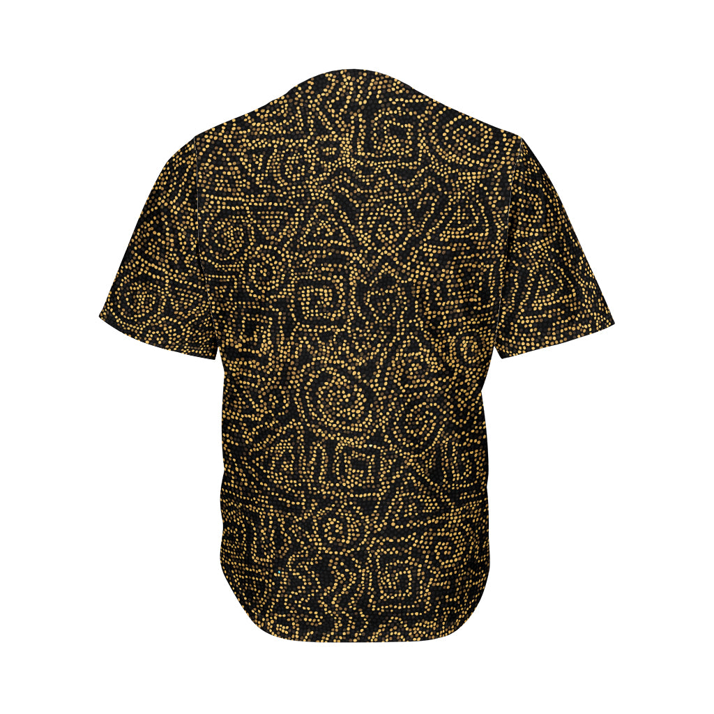 Black And Gold African Afro Print Men's Baseball Jersey
