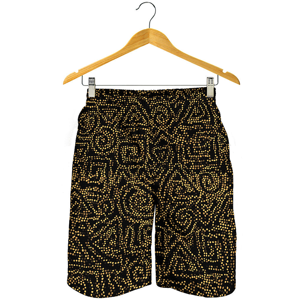 Black And Gold African Afro Print Men's Shorts