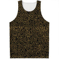 Black And Gold African Afro Print Men's Tank Top