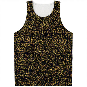 Black And Gold African Afro Print Men's Tank Top