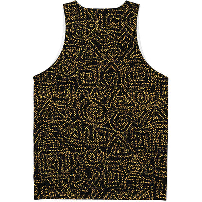 Black And Gold African Afro Print Men's Tank Top