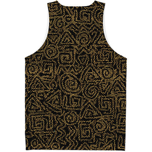 Black And Gold African Afro Print Men's Tank Top