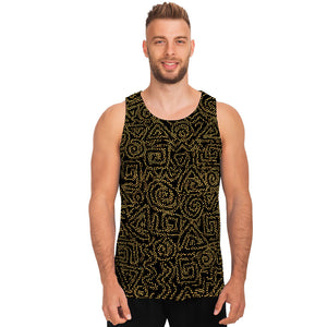 Black And Gold African Afro Print Men's Tank Top