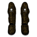 Black And Gold African Afro Print Muay Thai Shin Guards