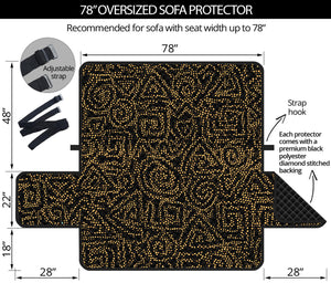 Black And Gold African Afro Print Oversized Sofa Protector