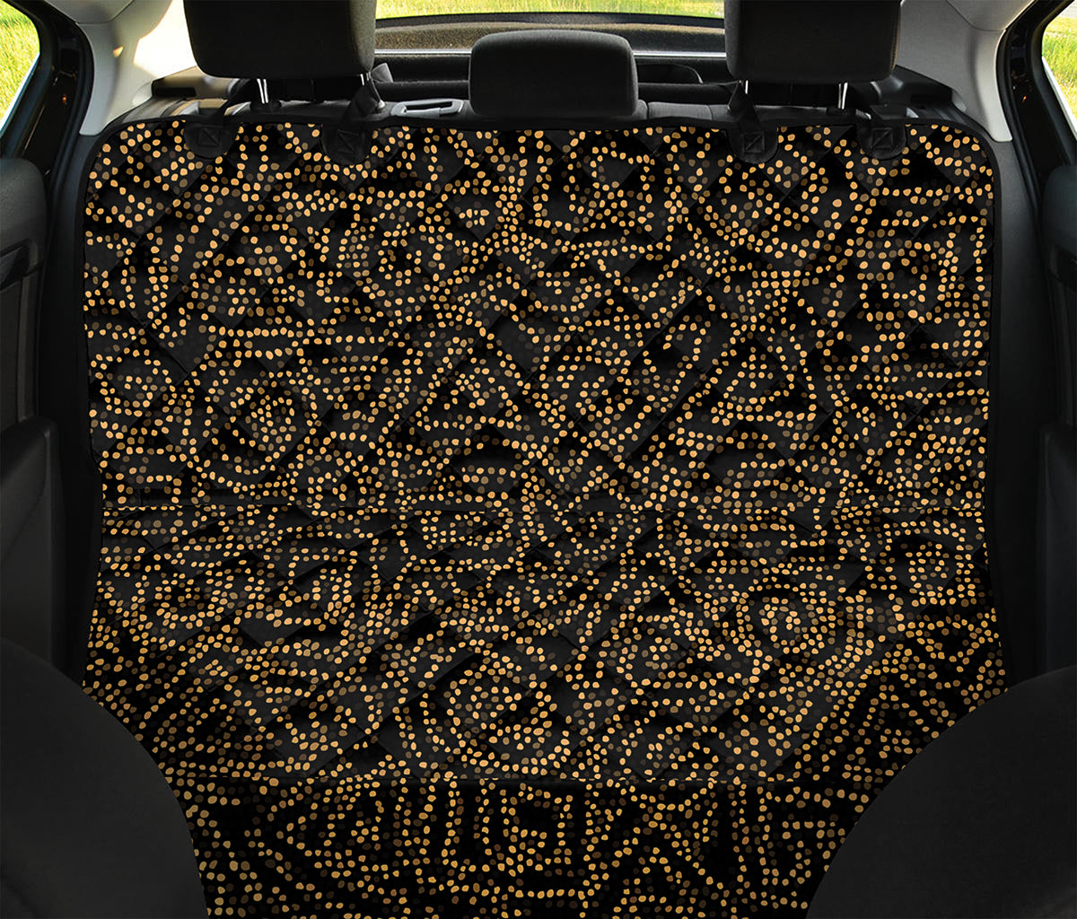 Black And Gold African Afro Print Pet Car Back Seat Cover