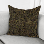 Black And Gold African Afro Print Pillow Cover