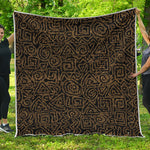 Black And Gold African Afro Print Quilt