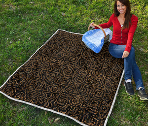 Black And Gold African Afro Print Quilt