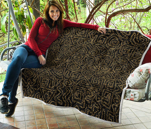 Black And Gold African Afro Print Quilt