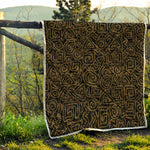 Black And Gold African Afro Print Quilt