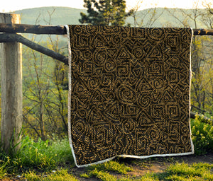 Black And Gold African Afro Print Quilt