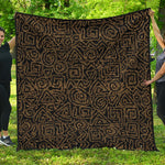 Black And Gold African Afro Print Quilt