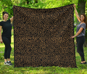 Black And Gold African Afro Print Quilt