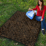 Black And Gold African Afro Print Quilt