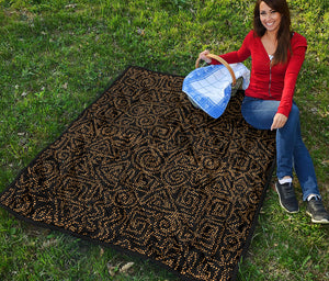 Black And Gold African Afro Print Quilt