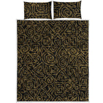 Black And Gold African Afro Print Quilt Bed Set