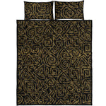 Black And Gold African Afro Print Quilt Bed Set