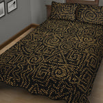 Black And Gold African Afro Print Quilt Bed Set