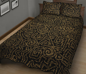 Black And Gold African Afro Print Quilt Bed Set