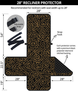 Black And Gold African Afro Print Recliner Protector