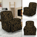 Black And Gold African Afro Print Recliner Slipcover