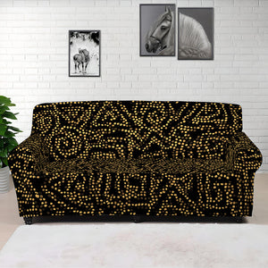 Black And Gold African Afro Print Sofa Cover