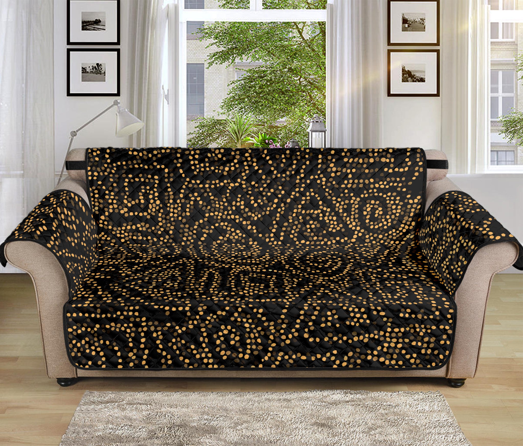 Black And Gold African Afro Print Sofa Protector