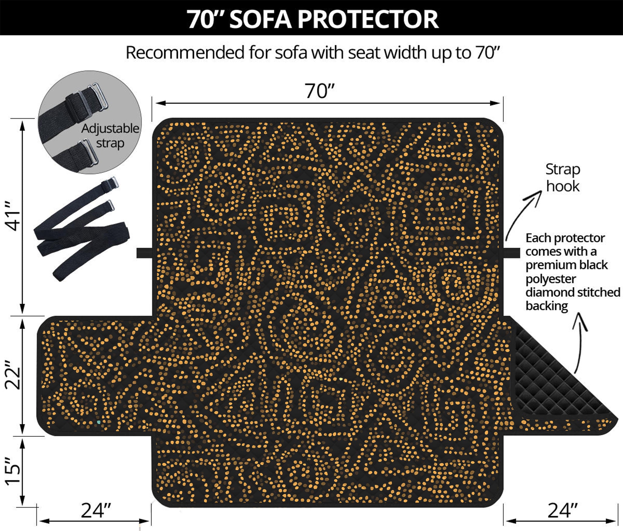 Black And Gold African Afro Print Sofa Protector