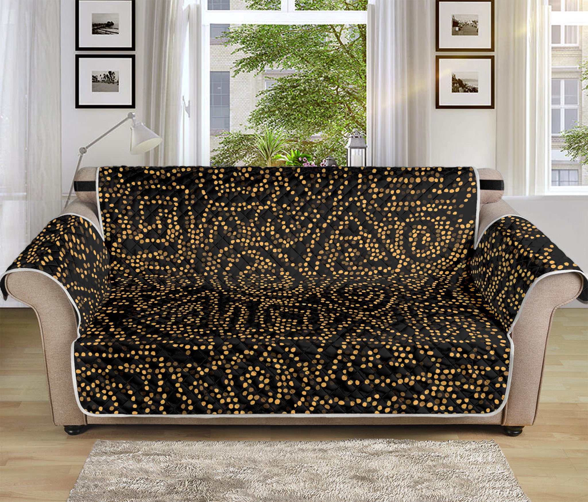 Black And Gold African Afro Print Sofa Protector