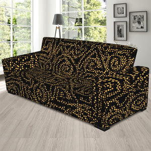 Black And Gold African Afro Print Sofa Slipcover