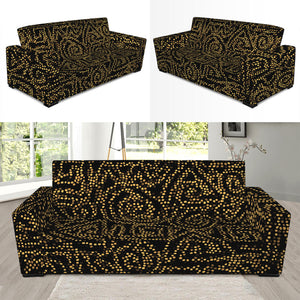 Black And Gold African Afro Print Sofa Slipcover