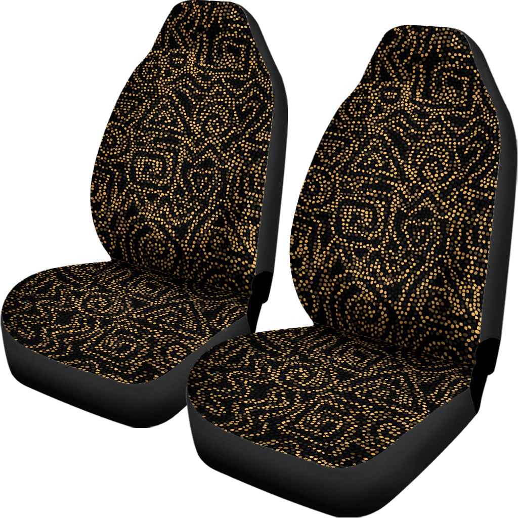 Black And Gold African Afro Print Universal Fit Car Seat Covers