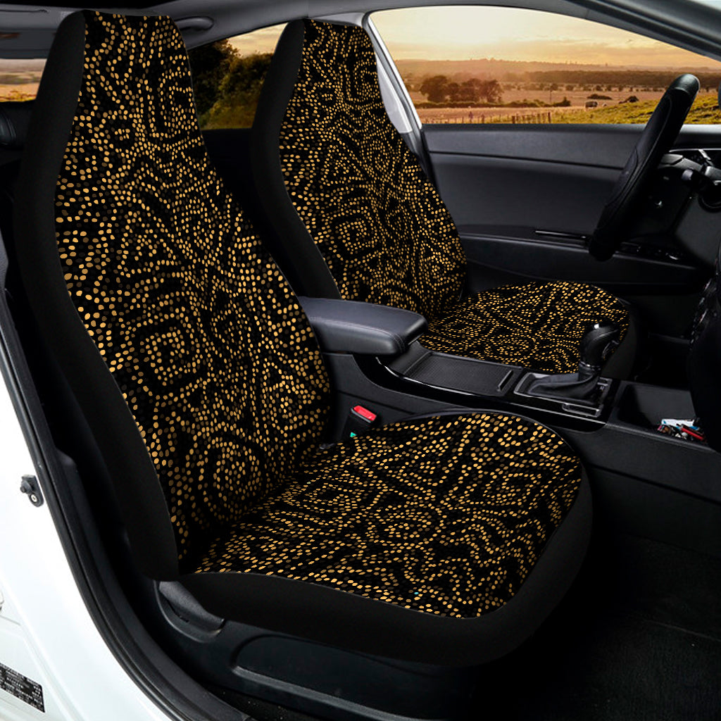 Black And Gold African Afro Print Universal Fit Car Seat Covers