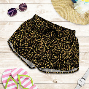 Black And Gold African Afro Print Women's Shorts