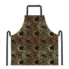 Black And Gold Celestial Pattern Print Apron