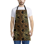 Black And Gold Celestial Pattern Print Apron