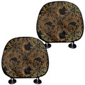 Black And Gold Celestial Pattern Print Car Headrest Covers