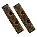 Black And Gold Celestial Pattern Print Car Seat Belt Covers