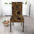 Black And Gold Celestial Pattern Print Dining Chair Slipcover
