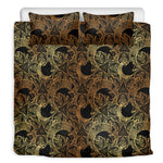Black And Gold Celestial Pattern Print Duvet Cover Bedding Set