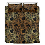 Black And Gold Celestial Pattern Print Duvet Cover Bedding Set