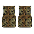 Black And Gold Celestial Pattern Print Front Car Floor Mats