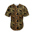 Black And Gold Celestial Pattern Print Men's Baseball Jersey