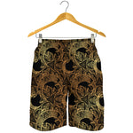 Black And Gold Celestial Pattern Print Men's Shorts