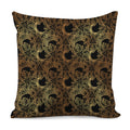 Black And Gold Celestial Pattern Print Pillow Cover