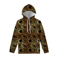 Black And Gold Celestial Pattern Print Pullover Hoodie